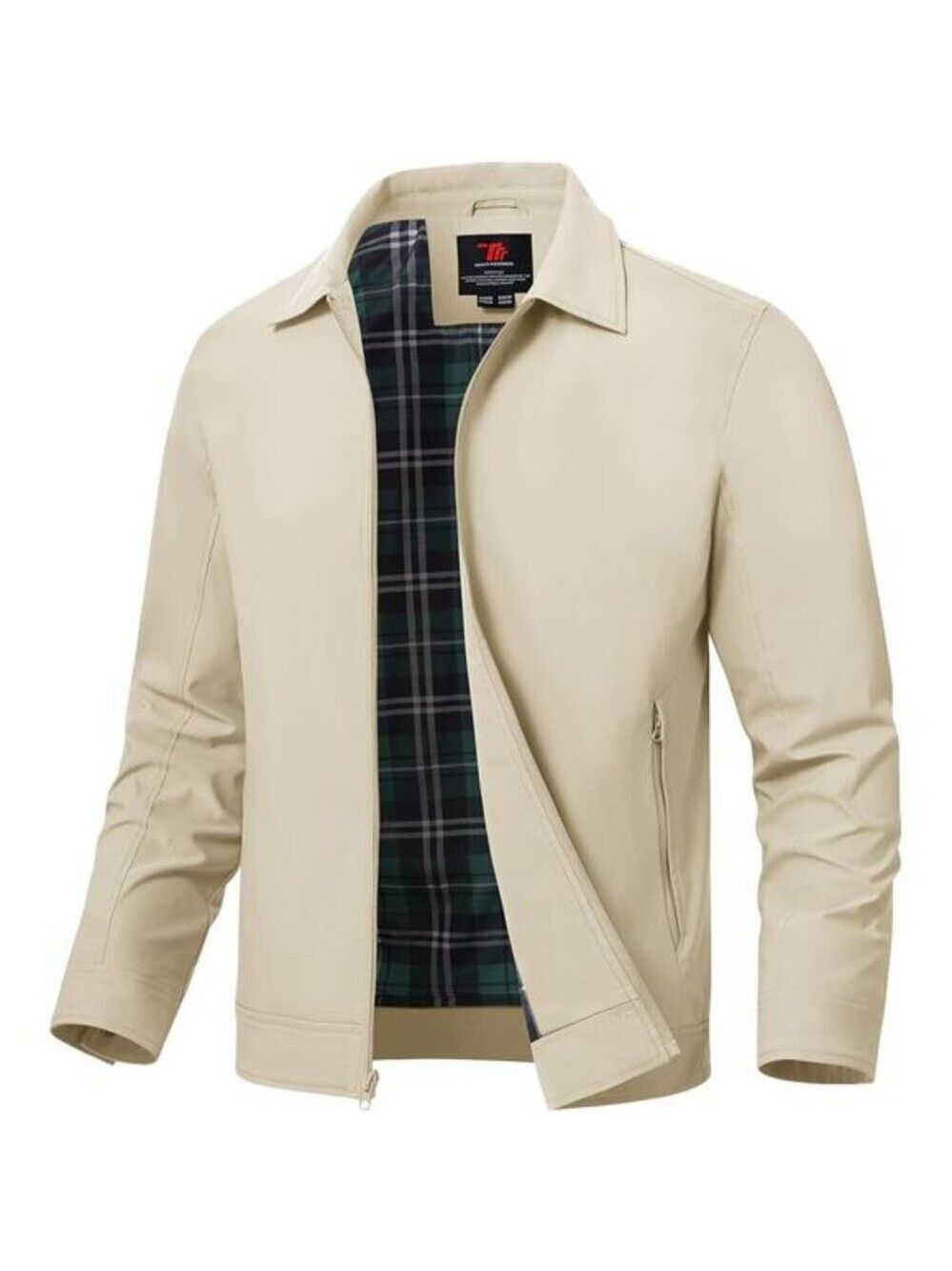 Mens Lightweight Jacket Casual Windbreaker Water Resistant Full Zip Spring Fall
